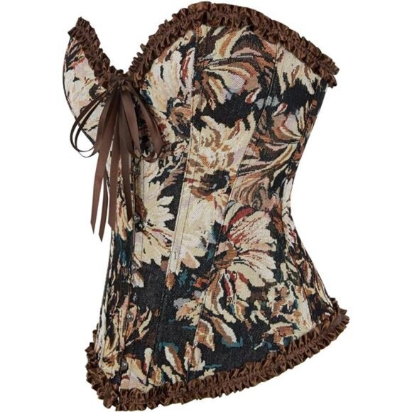 Renaissance Corset Top for Women Brown3 - Picture 4 of 7